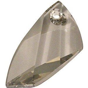 RAYHER 14372861 Swarovski kristal geslepen hanger, 30 mm, doos 1 stuks, Avant-Garde, zilver shadow