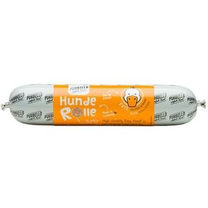 PURBELLO Hondenrol eend met aardappelen en kruiden - monoproteïne hondenvoer met hoog vleesgehalte - nat voer voor honden - hondenworst snijvast & graanvrij - 8 x 400 g