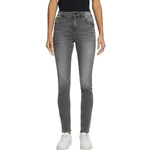 ESPRIT Jeans met hoge taille in skinny fit, Grijs medium washed, 26W x 32L