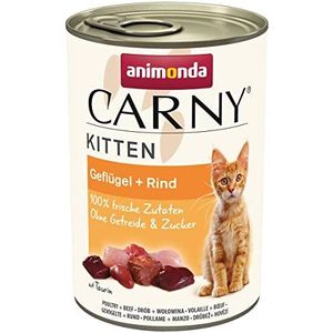 animonda Carny Kitten natvoer voor katten, kittens, gevogelte + rundvlees, 12 x 400 g