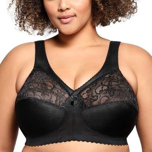 Glamorise MagicLift-steunbeha voor dames, zonder beugel, voor grote maten, nr. 1000, zwart, 90F