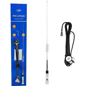 PNI - UHF-antenne UF500 - Zilver - 63 cm - 430-470 MHz - Met Kabel T941
