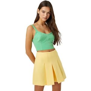 Koton Dames Crop Tank Top Spaghetti Strappy Underwired, groen (750), 36