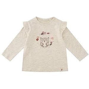 SALT AND PEPPER Baby-meisjes L/S Owl Print Emb T-shirt, Oatmeal Mel, 62 cm