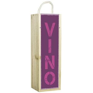 Contento Wijnkist Vino in Berry, hout 34,6 x 10,8 x 10,2 cm