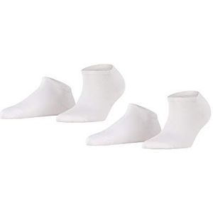 ESPRIT Dames Korte sokken Uni 2-Pack W SN Katoen Kort eenkleurig Multipack 2 Paar, Wit (White 2000), 39-42