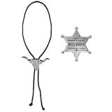 Boland 54316 Kostuumset Cowboy, 2-delig, ketting en sheriff-ster, deputy, wilde vesten, kostuumaccessoire, verkleding, carnaval, themafeest