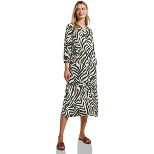 STREET ONE - Volantjurk - Pine grove green - Zomerjurk - 3/4-mouw - Gedessineerd