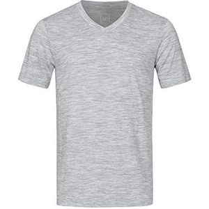 super.natural Dunne T-shirt voor heren, korte mouwen, V-hals, merinowol, M BASE V NECK TEE 140