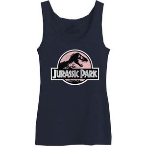 Jurassic Park WOJUPAMTK011 Tanktop voor dames, dinosaurus logo, marineblauw, maat L, Marine., L