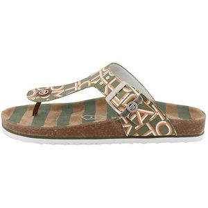 Tom Tailor Dames 5390340007 platte sandalen, groen, 36 EU, groen, 36 EU