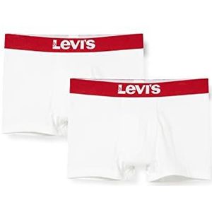 Levi's Levis Men Solid Basic Trunk Boxershorts voor heren, 2 stuks, wit (wit/wit 317), S