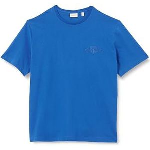 GANT - Shirt - Blauw - Jersey - Normale Pasvorm - Kwartmouw