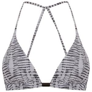 women'secret Bikini-top voor dames, driehoek, stropdas, grijs, beha, Grijze print, 100B