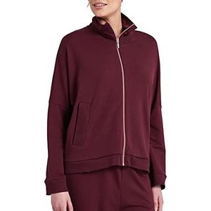 Schiesser Dames jas loungewear pyjama-top, bordeaux, 36