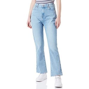 7 For All Mankind Dames HW Kick Slim Illusion with Worn Out Hem Jeans, Lichtblauw, Regular