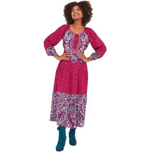 Joe Browns Boho maxi-jurk met kralen en kanten voorkant, roze, maat 6, roze, 32