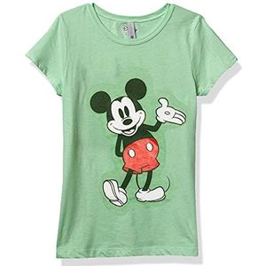 Disney Characters World Famous Mouse Heather Crew Tee voor meisjes, Groene appel, S