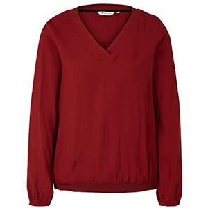 TOM TAILOR Dames Blouse met V-hals 1034468, 27470 - Dark Maroon Red, 40