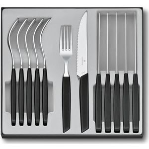 Victorinox Bestekset Swiss Modern - 12-delig - Zwart - Steakmes/Vork