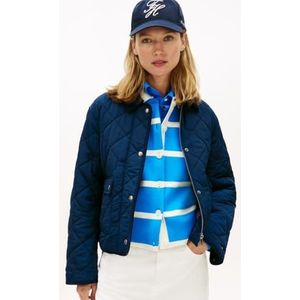 Tommy Hilfiger Dames gewatteerde vlag GEQUILTED JAS WW0WW47998 andere jassen, blauw (dark night navy), S, BLAUW (Donker Nacht Navy), S