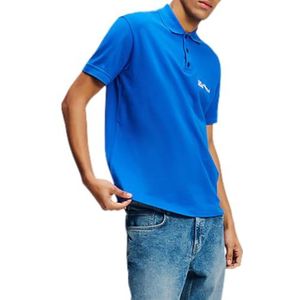 Karl Lagerfeld Jeans, Heren, Regular Pique Polo, Regular Fit, Blauw, L