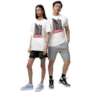 Republic of California Uniseks URCTS009-L-WH Cupido-m-a-Ghoste-T-shirt, wit, L, Wit, L