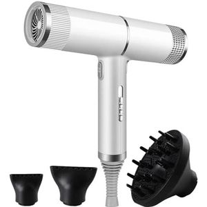 Avilia Witte haardroger met diffuser, 1500 W, 50 Hz, 220 V, ideaal voor glad en krullend haar, 2 snelheden en 3 temperaturen voor elk type behoefte en haar, koude luchtfunctie voor bevestiging.