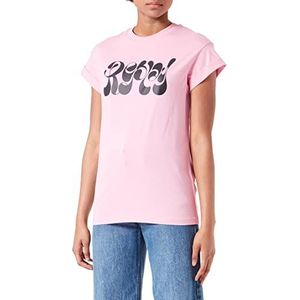 Replay Dames T-shirt korte mouwen met opschrift, 307 Candy pink., S