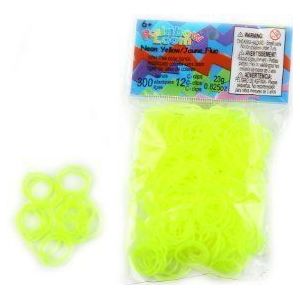 Rainbow Loom Haarelastiekjes, neongeel