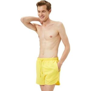 Koton Heren Trekkoord Pocket Detail Short Trunk Swim Wear, geel (151), L