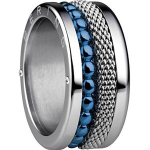 BERING Verwisselbare ringcombinatie voor dames in zilver en blauw met uniek Twist-& Change-systeem, Mississippi