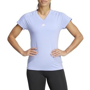 adidas Dames AEROREADY Train Essentials Minimal Branding V-Neck Tee, blue spark, L