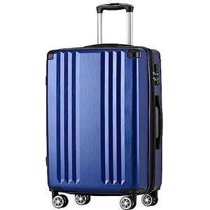 Merax Koffer met harde schaal, trolley, rolkoffer, reiskoffer, handbagage, TSA-slot, 4 wielen, telescopische handgreep, ABS-materiaal, XL-76,5 x 50,5 x 31,5 cm, donkerblauw, donkerblauw, X-Large,