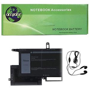 Amsahr Vervangende laptopbatterij voor Dell 02K0CK, Latitude 7400 2-in-1 N020L7400C-D1706CN - Inclusief Stereo Oortelefoon