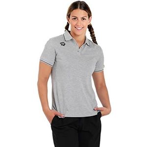 ARENA Dames Team poloshirt van katoen Solid T-shirt, medium grey heather, XS