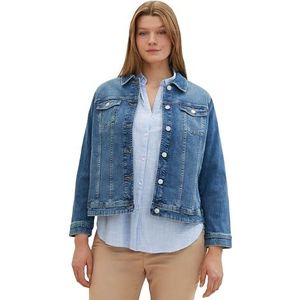 TOM TAILOR Dames 1042191 Jeansjack, 10110-Blue Denim, 52, 10110 - Blue Denim, 52 NL