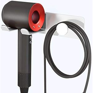 FLE Hair Dryer Holder Wall Mounted, Stainless Steel Self Adhesive Blow Dryer Holder Rack for Dyson Supersonic Hair Dryer,White