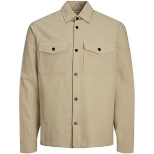 JPRCCROY Spring Solid Overshirt L/S SN, Fields Of Rye/Fit: comfortabele pasvorm, L