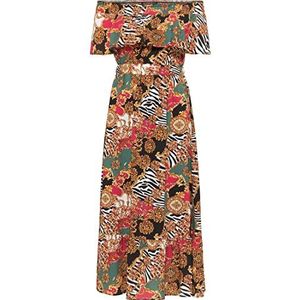 SIDONA Dames midi-jurk 19223067-SI01, rood meerkleurig, M, midi-jurk, M