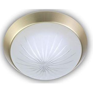 Niermann Standby A++, plafondlamp - geslepen glas - decorring messing mat, LED, gesatineerd