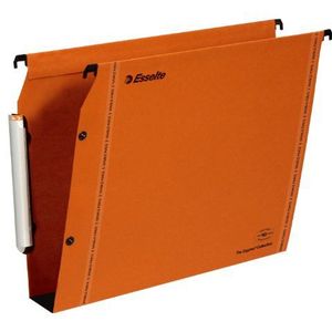 Esselte LGM VisioPlus hangmappen A4 zijkant, capaciteit 550 vel, bodem 50 mm, afstand 330 mm, geïntegreerde XL-etikettenhouder, 25 stuks, oranje, 49926