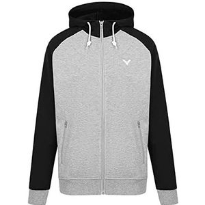 Victor Uniseks sweatshirt, grijs/zwart (met ritssluiting), L