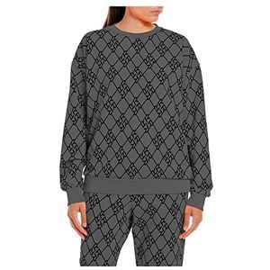 Replay Dames W3638E Sweatshirt, 040 Grey Black, M, 040 Grijs Zwart, M
