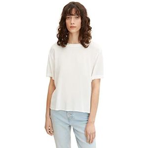 TOM TAILOR Dames T-shirt blouse 1031665, 10315 - Whisper White, 40