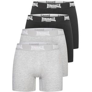 Lonsdale East Challow Boxershorts 4Er-Pack Black/Marl Grey-XXL