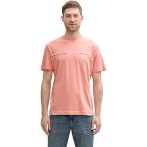 TOM TAILOR Heren 1037803 T-shirt met print, 12642 - Hazy Coral Rose, XL
