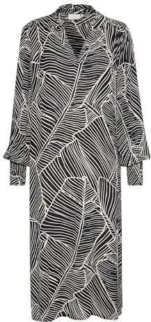 Kaffe - Blousejurk 'Agenette' - Zwart/Wit - Viscose - Losvallend Model