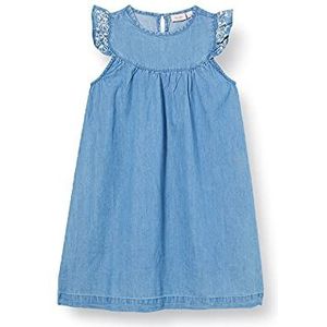 Noa Noa miniature Mini-jurk met korte mouwen en korte mouwen voor meisjes, Denim Light Blue, 11 Jaren
