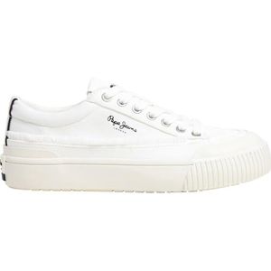 Pepe Jeans - PLS31589 Ben Fresh Sneakers - Wit - Duurzaam Katoen - Plat